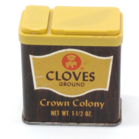 Crown Colony Cloves Ground Spice Tin Safeway Stores 1975 Kitchen Decor Vintage - Picture 1 of 6
